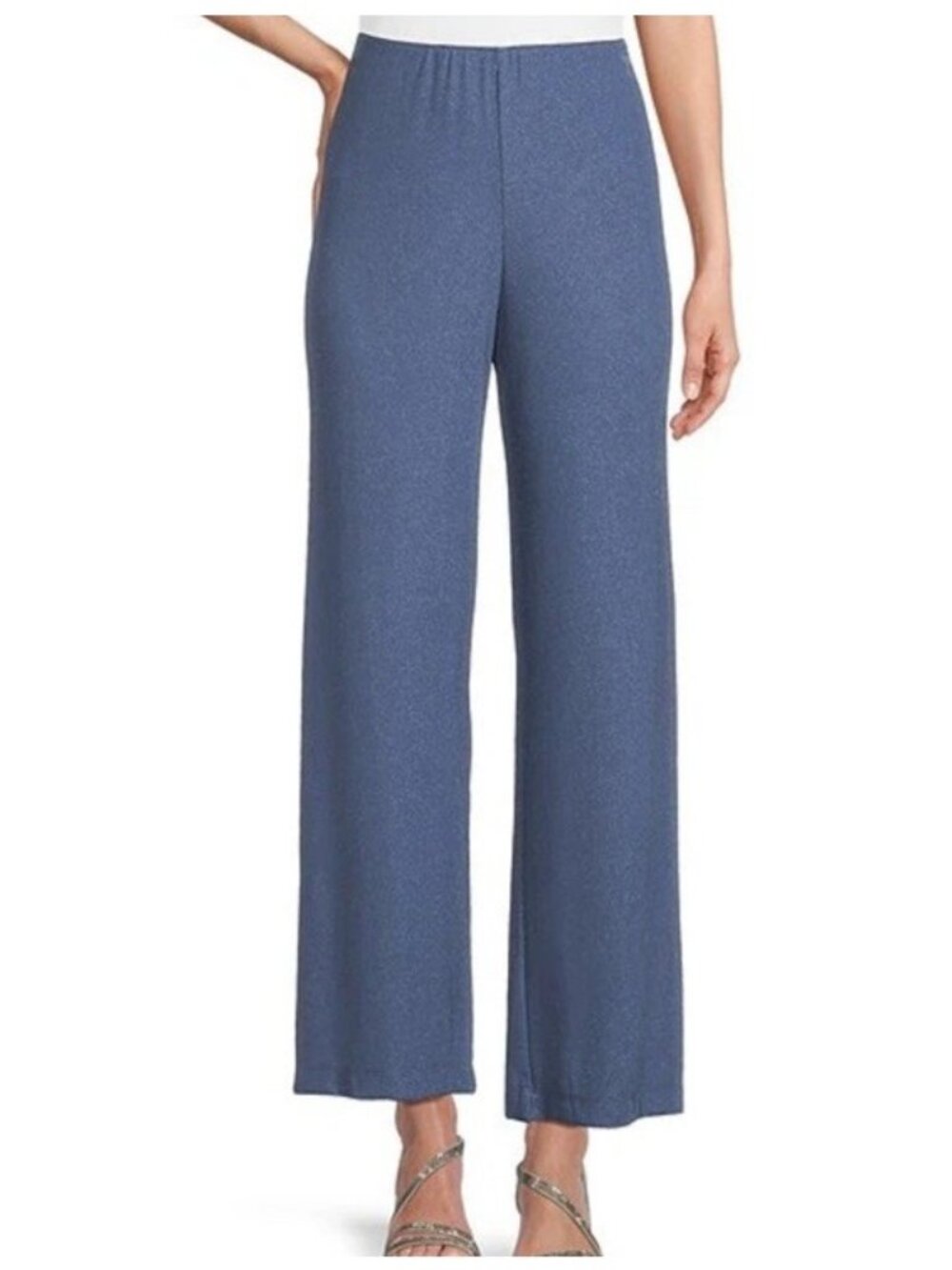 Alex Evenings XL Metallic Knit Pants Wedgewood Blue Shimmer NWT $89